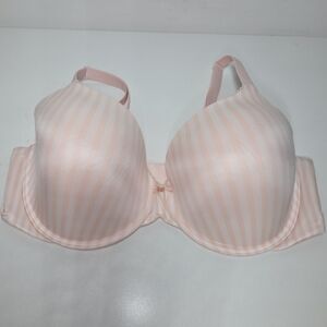 VICTORIAS SECRET BODY LINED PERFECT COVERAGE BRA 40DD HERITAGE STRIPE PINK NWOT